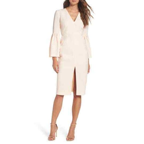JILL JILL STUART NEW $350 Bell Sleeve V-Neck Dress in Powder Size 6 - Picture 1 of 4